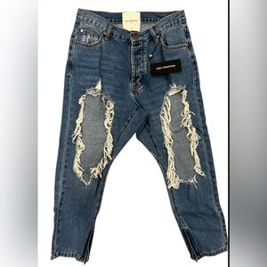 Kingpins Cropped Boyfriend Denim Jeans